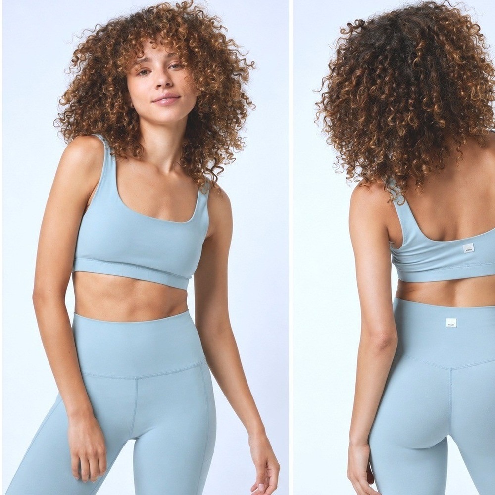 Vuori Womens Daily Bra Blue/Green Scoop Neck Sport Yoga VW158 Small